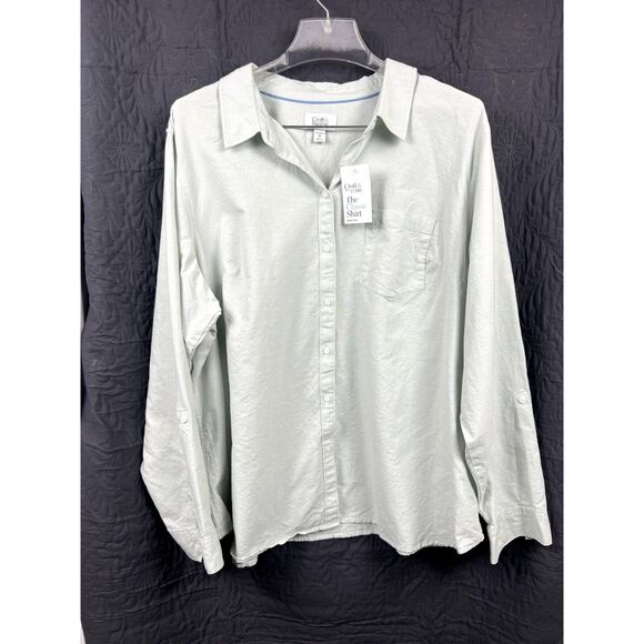 Croft & Barrow Women's The Classic Dress Shirt Button Down Mint Plus SZ 2X:NWT - Picture 1 of 10